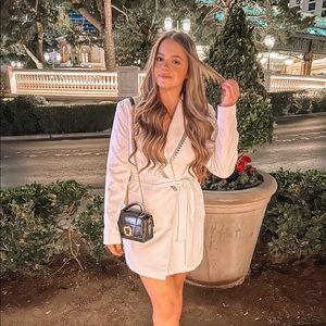 River island white blazer dress. Collar is jeweled